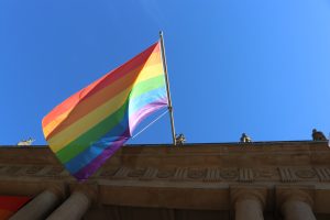 Pride flag flown on government building